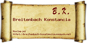 Breitenbach Konstancia névjegykártya